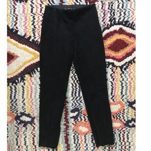 Zara basic black suede trousers